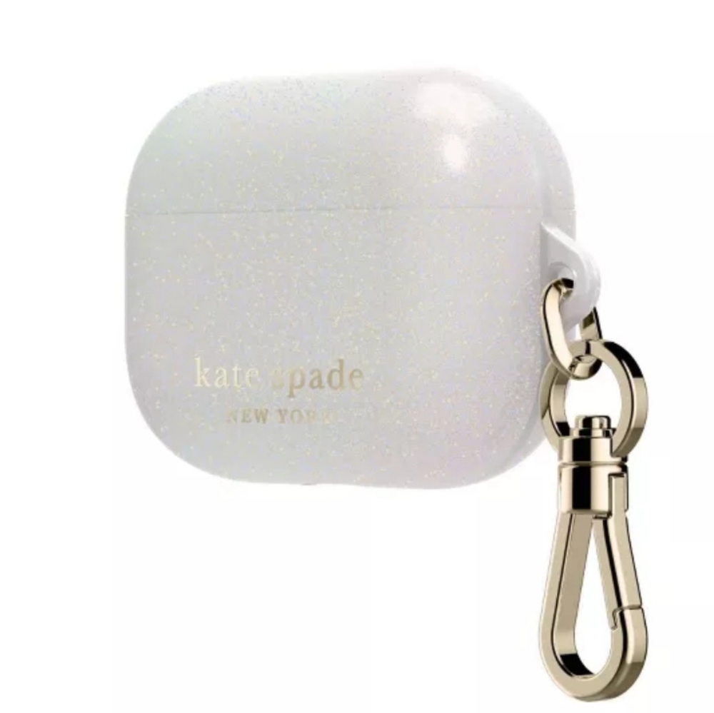 Kate Spade AirPods Pro White Glitter Case - Picture 2 of 6